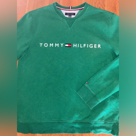 Vintage Tommy Hilfiger Green Crewneck Sweatshirt - Picture 3 of 6